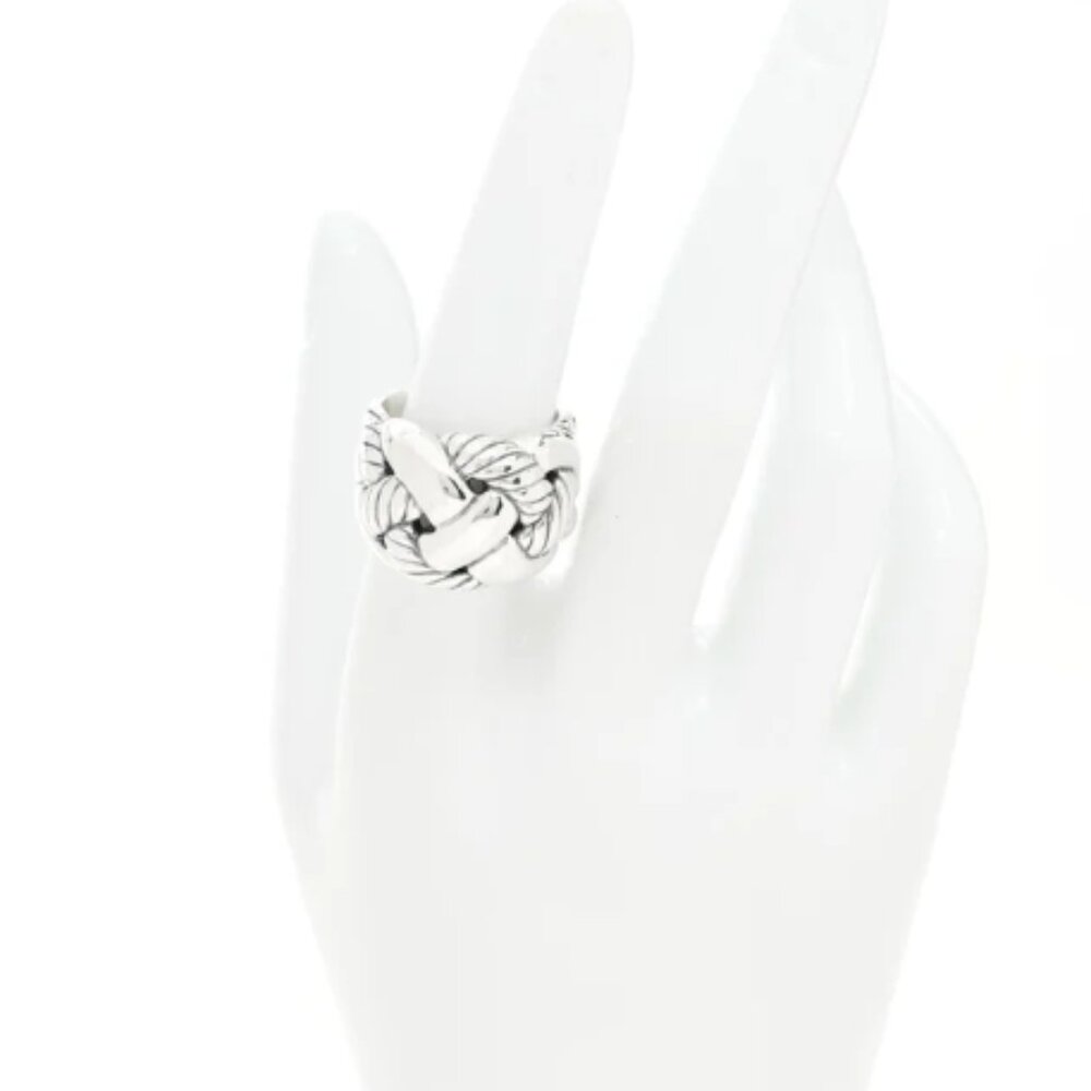 David Yurman Sterling Silver Woven Cable Dome Ring 56 7.5 Pristine Condition